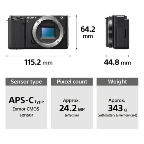 Sony ZV-E10 Mirrorless Camera with 16-50mm Lens (Black)