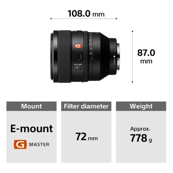Sony FE 50mm f/1.2 GM Lens (Sony E)