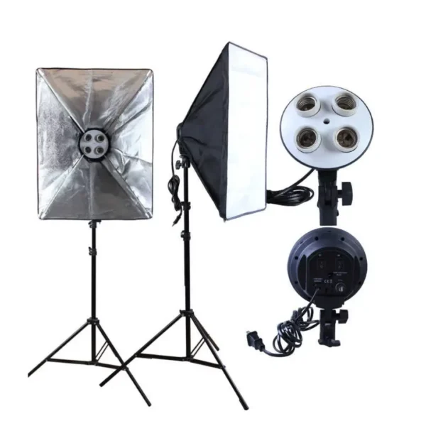 Best YouTube Lighting Setup: 4 in 1 Bulb Softbox Setup (Pair)