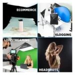 Lighting Studio Equipment: Fluorescent Three-Point Lighting Kit with Boom Arm