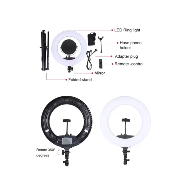 Photography LED Ring Light: Professional Ring Light 96w Cool+Warm LED