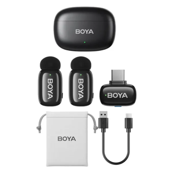 BOYA mini 2-Person Tiny Wireless Microphone System with USB-C Connector