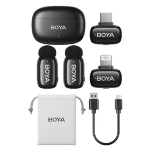 BOYA mini 2-Person Tiny Wireless Microphone with Lightning & USB-C Connectors