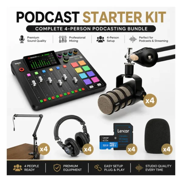 RODE RODECaster Pro II 4-Person Podcasting Kit